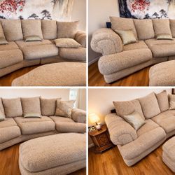 sectional sofa with a matching ottoman:Couch
