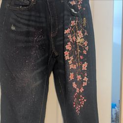 Hand painted denim