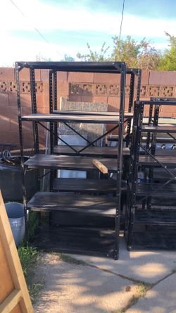 Metal shelves