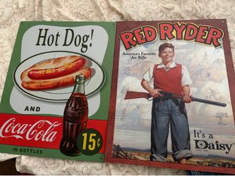 New vintage metal signs   16x12.5”