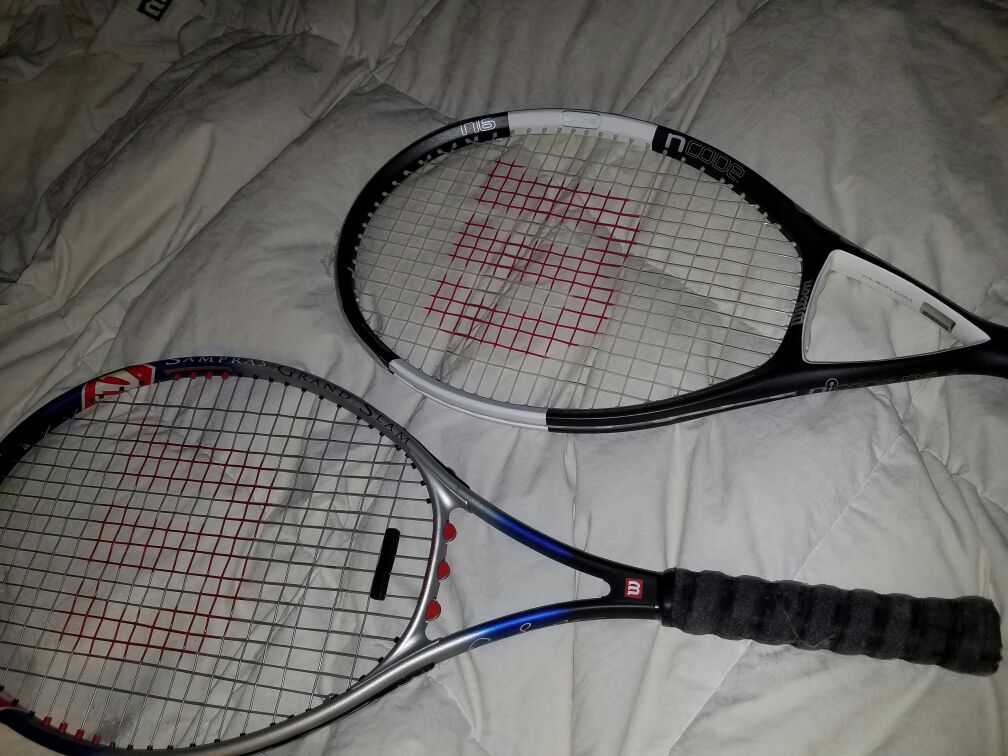  pro tennis rackets. Excellent Condition Wilson Grand Slam. 