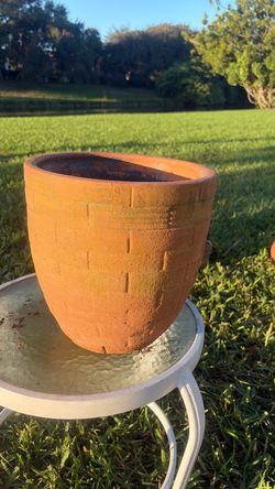 Large Rustic Terracotta-Style Garden Planter – 12.6” – $30