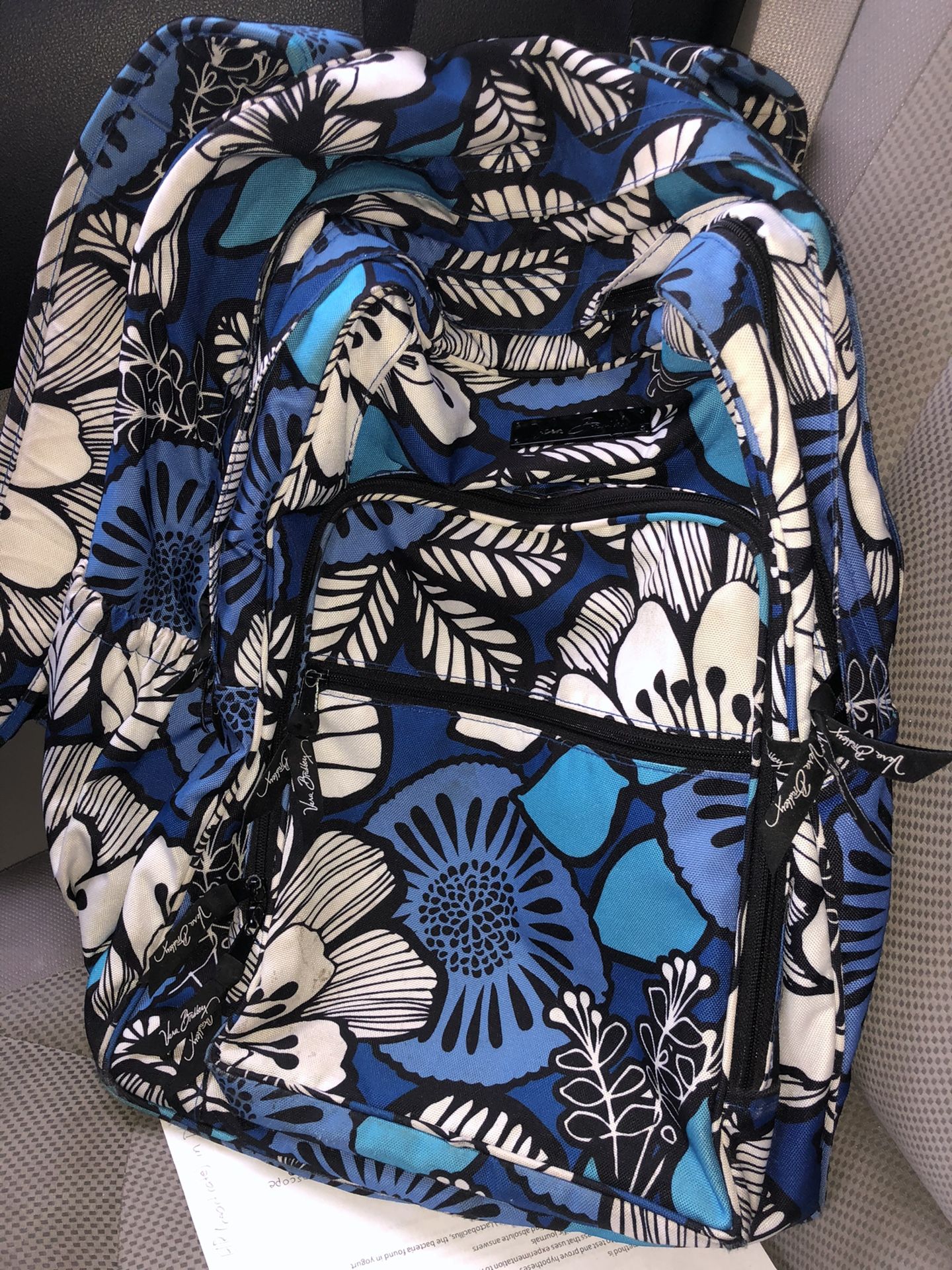 Vera Bradley Iconic Campus Backpack - Blue Wildflower