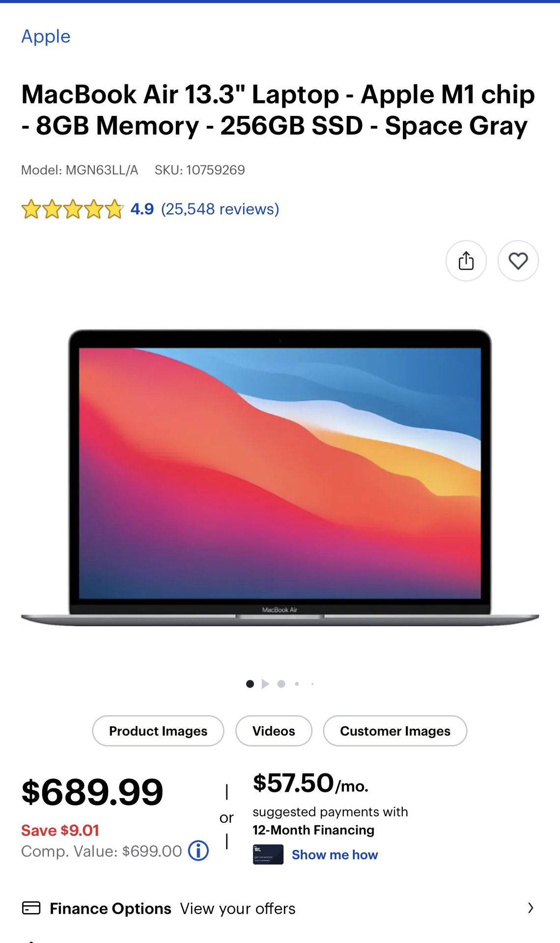 Apple MacBook Air M1 For Sale