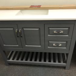 42”Bathroom Vanity With Top In Dark Gray☄️☄️