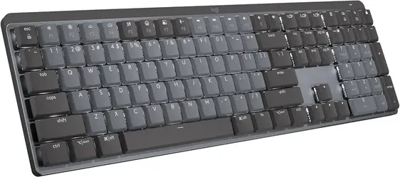 Logitech MX Mechanical Wireless Illuminated Keyboard Tactile - Graphite
Low-profile full-size, 3 device Bluetooth pairing, Smart backlight auto-adjust