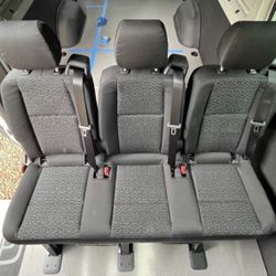 2025 Mercedes Sprinter Material OEM Seat 3 Seater Black Recliner Bench Dodge Freightliner
