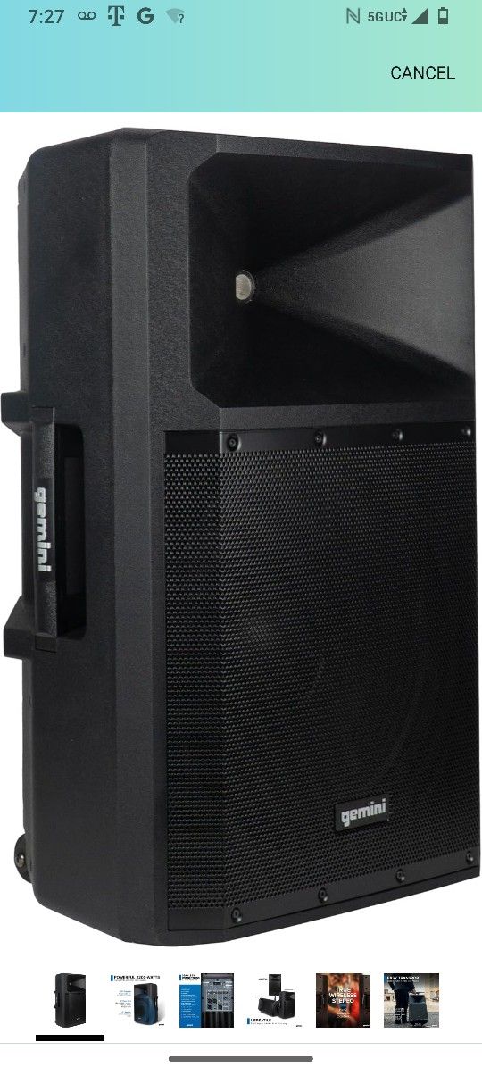 Gemini 15” 2200W Bluetooth PA Speaker System –