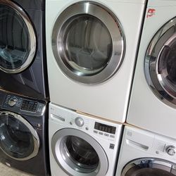 LG Front Loading Washer And Stackable Gas Dryer Set 