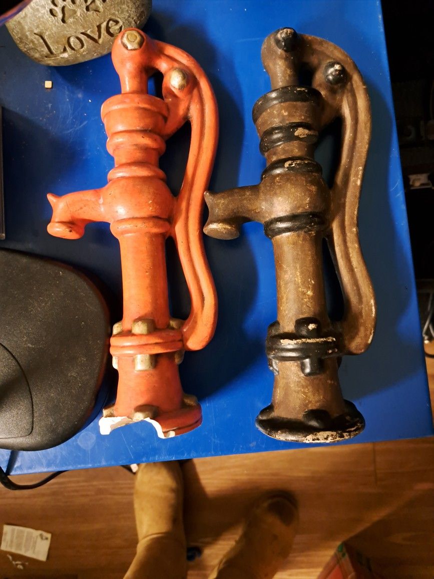 2 Vintage Fire Hydrant Figurines
