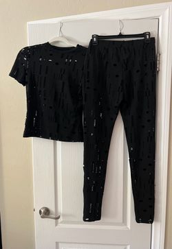 Women’s Sz M hollow out pants/top NWOT