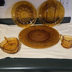 Vintage Amber Tiara Glass