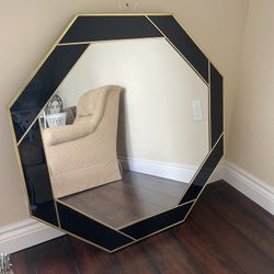Vintage 1980’s Mechanical Mirror Works Signed And Dated Octagonal Framed Mirror 