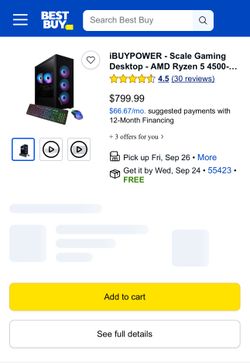 iBUYPOWER - Scale Gaming Desktop - AMD Ryzen 5 4500-...