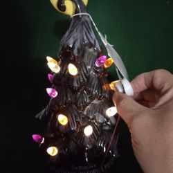 Disney Tim Burton's Nightmare Before Christmas Ceramic Halloween Light Up Tree