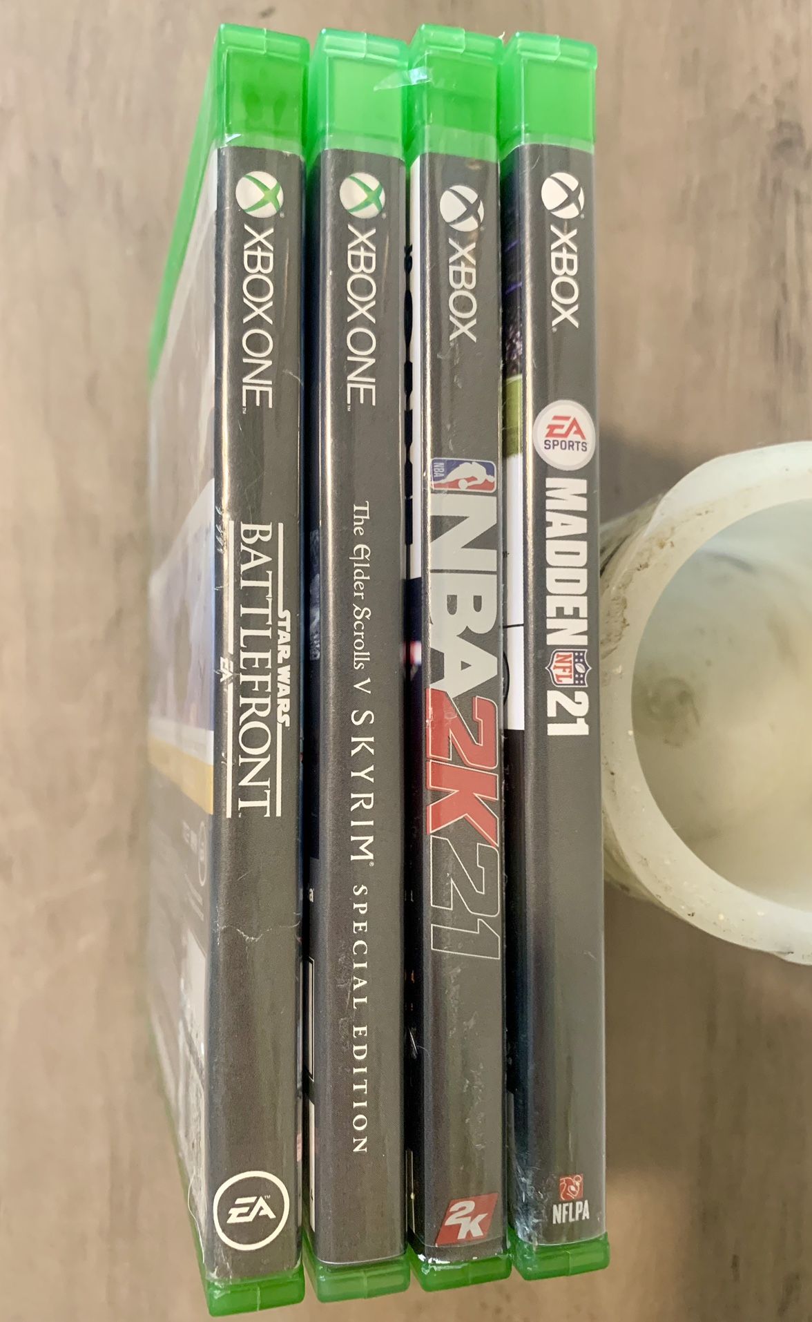 Xbox Games (4) Madden,NBA2K,Skyrim,StarWars