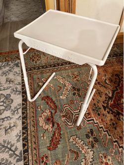 2 Table-Mate II Adjustable Folding TV Tray Tables – White