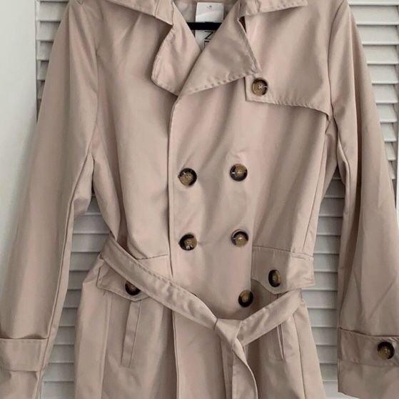 Finejo Short Trench Coat Large