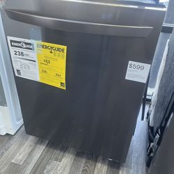 Black Stainless Steel Top Control Dishwasher With 3 Layers 