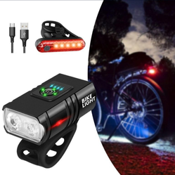 RECHARGEABLE BICYCLE LAMP 1500LUMENS-WATER RESISTANT 
[ SUPER BRIGHT ] Our bike safety lights for night riding with 2 LED lights at 1500 high lumens b