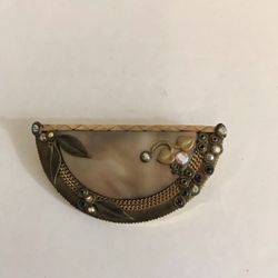 Vintage Marena Handarbeit Abalone Handmade Brooch Pendant Germany 