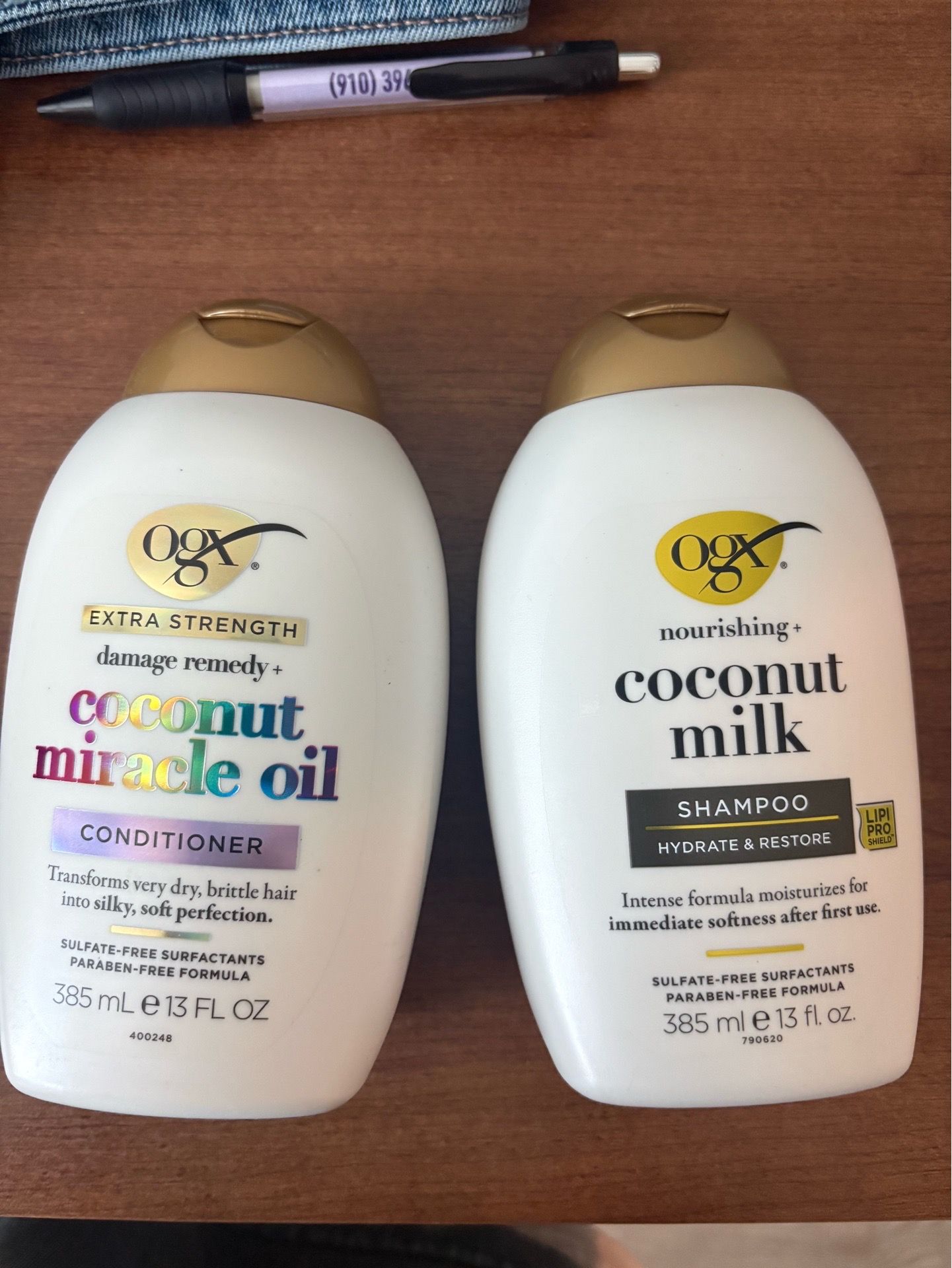 OGX coconut milk shampoo and conditioner women’s personal hair care bundle