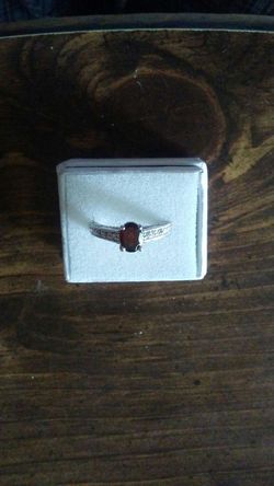 Silver Red Ruby Woman's Ring