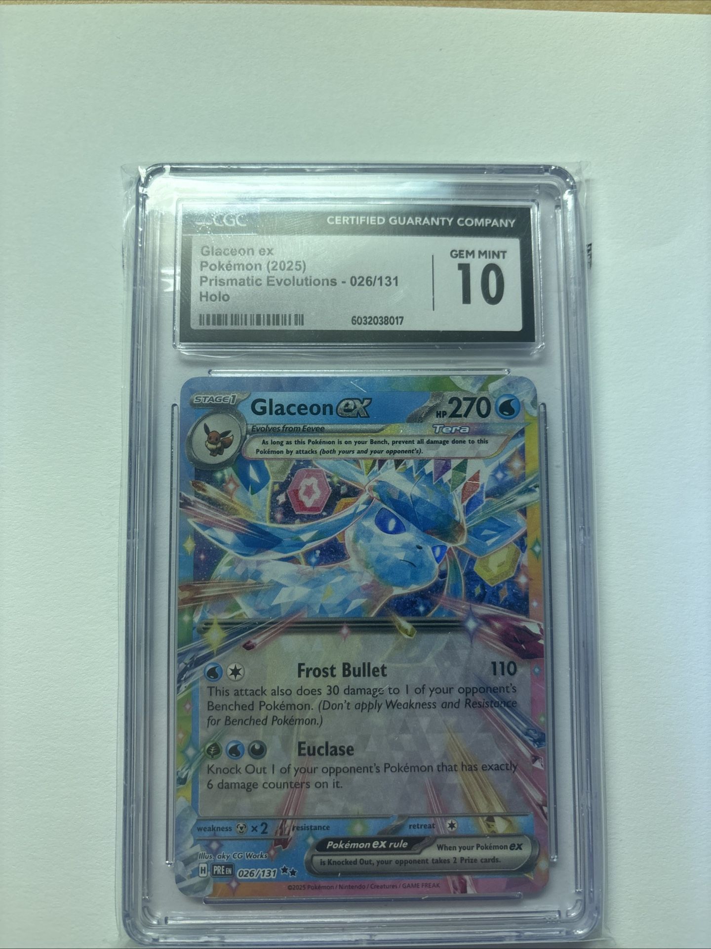CGC 10 Glaceon Ex Prismatic Evolution 026/131
