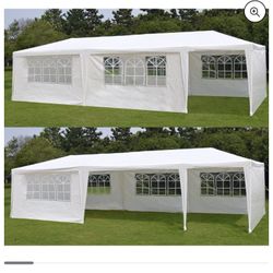 10'x 30' White Gazebo Wedding Party Tent Canopy With 6 Windows & 2 Sidewalls-8