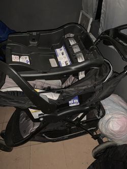 Black Baby Stroller with Storage Basket