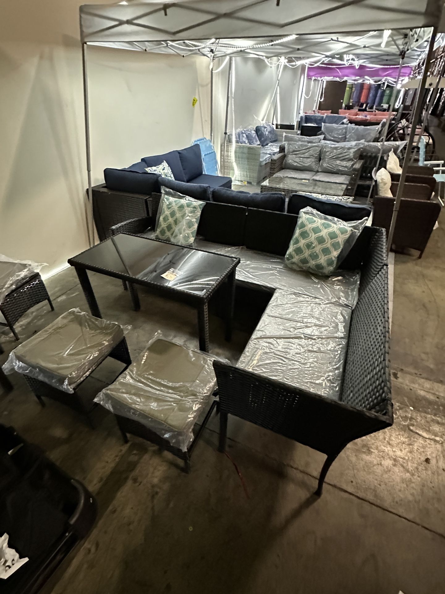$195.00 !!! New 7 Pieces Outdoor Patio Dining Table Set L Shape Corner