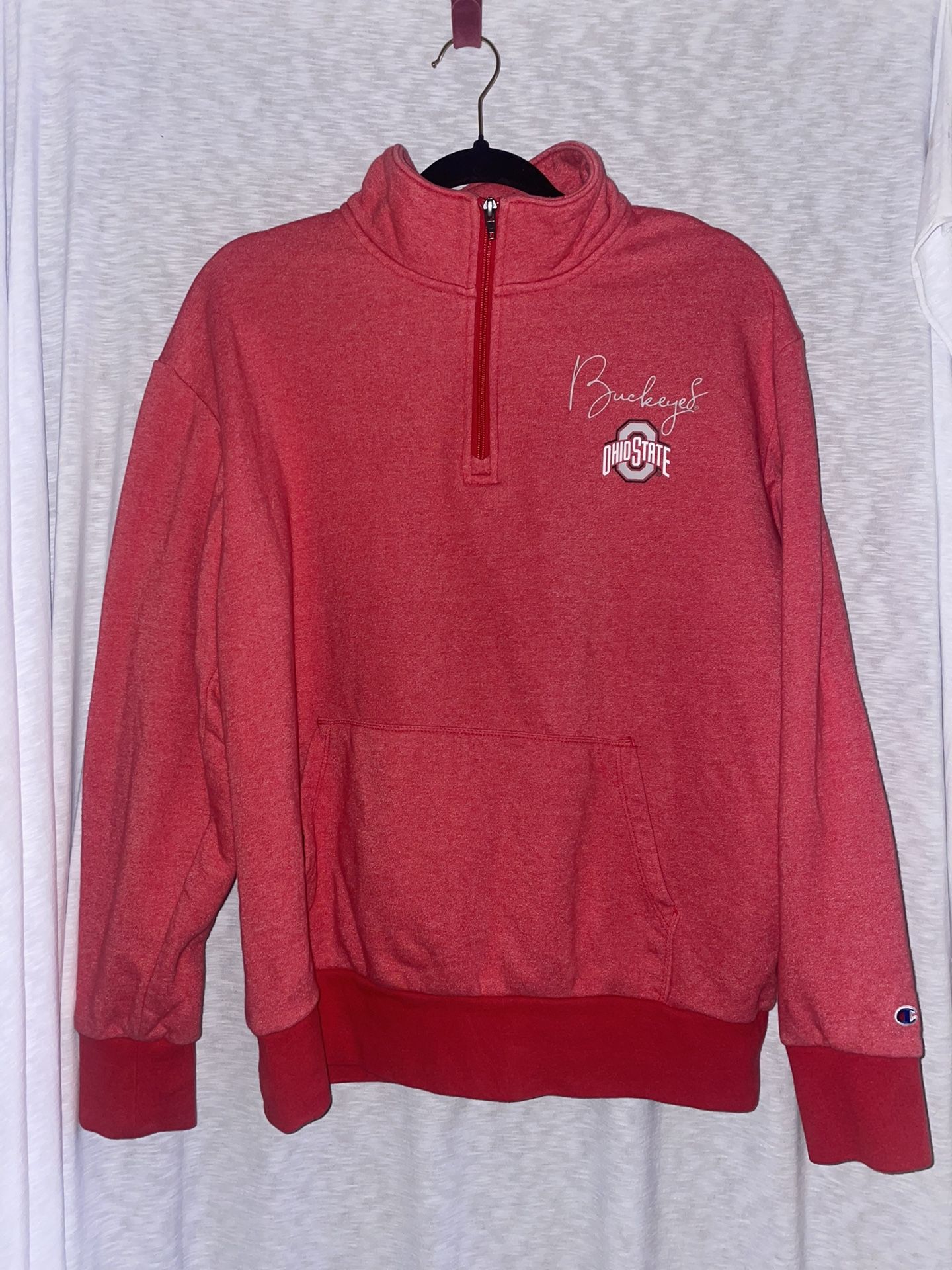 Champion Ohio State Buckeyes Pullover 1/4 Zip Quarter Sweatshirt Soft Large