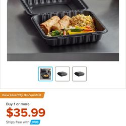 Black PP Plastic To-go 9x9 Containers 