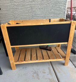 Toddler gardening/chalkboard table