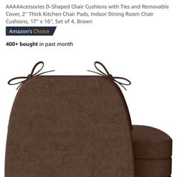 AAAAAcessories Dshaled chair Cushions with Tie and Removable Cover