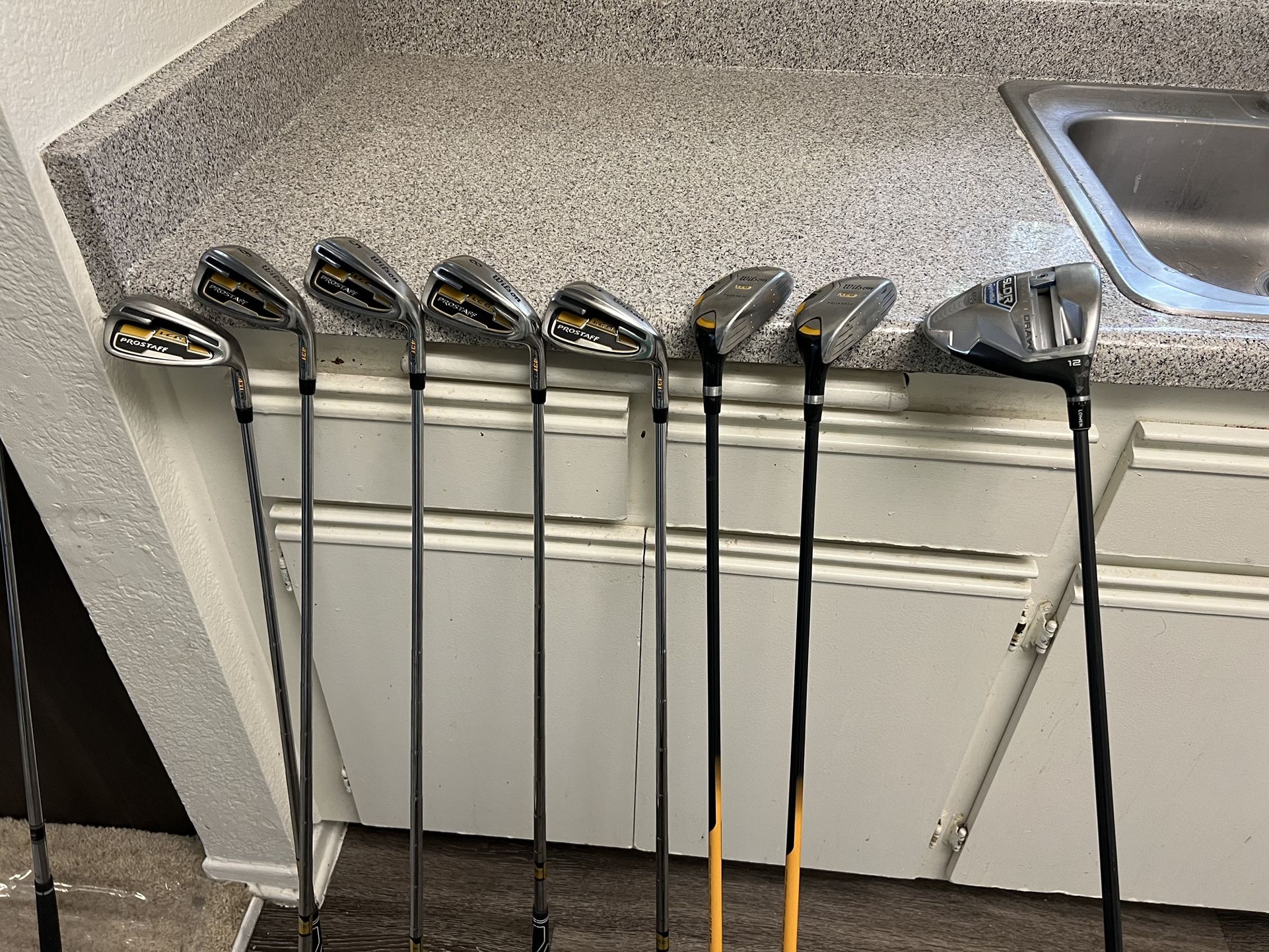 Wilson LCG Prostaff Clubs. With Taylormade Driver.