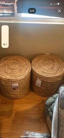 Set Of 2 Room Essentials Storage Woven Ottoman