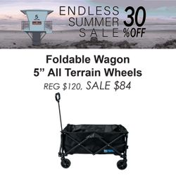 Foldable Wagon - 5" All Terrain Wheels, $84
