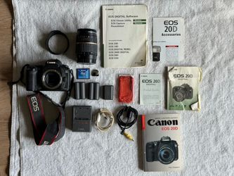 Canon EOS 20D DSLR Kit - Tamron 18-200mm Lens, 3 Batteries, Bag & Extras