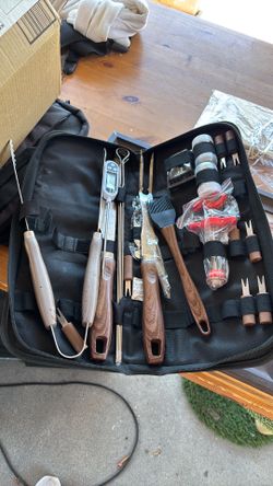 Grilling set it’s been seating outside $3
