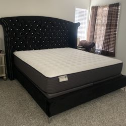 New In Box King Bed Frame With Mattress (Read Description Below)