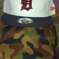 Detroit Tigers White Hat Snapback