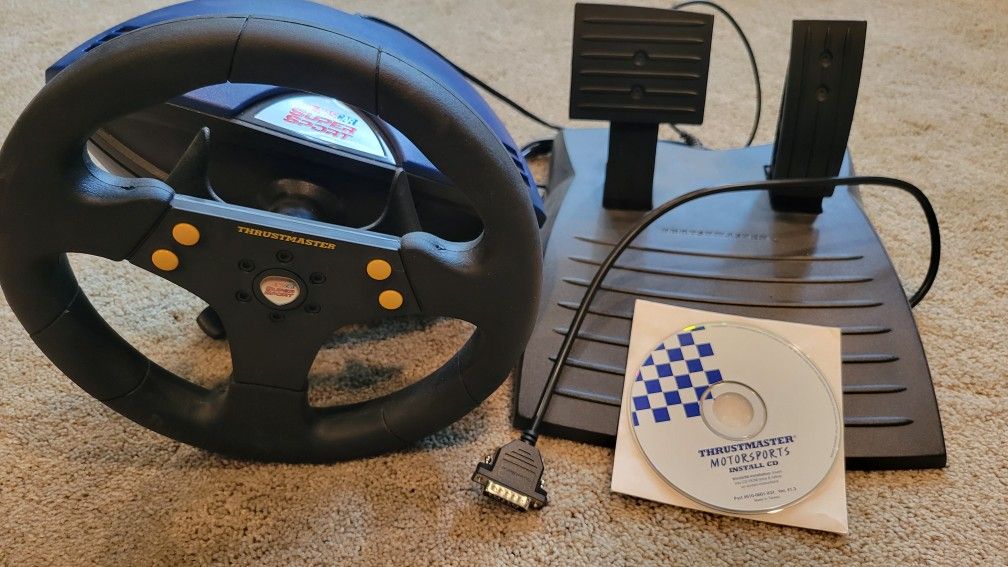 Vintage Thrustmaster Super Sport Wheel And Pedals