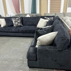 Charcoal 3 Piece Sectional Couch. Financing Options available 