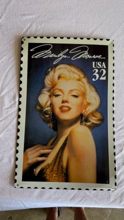 Marilyn Monroe  tin picture made to look as postage stamp