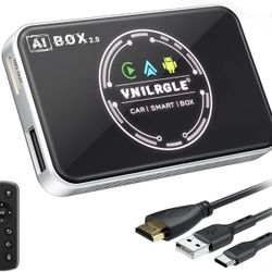 4-in-1 Wireless CarPlay Adapter & Android Car Wireless Adapter, Compatible with Streaming Services Like Netflix and YouTube, Split-Screen and Mirrorin