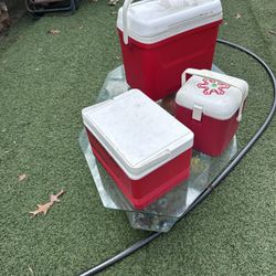 Igloo Coolers – 3 Red & White Coolers – Sell Together or Separate