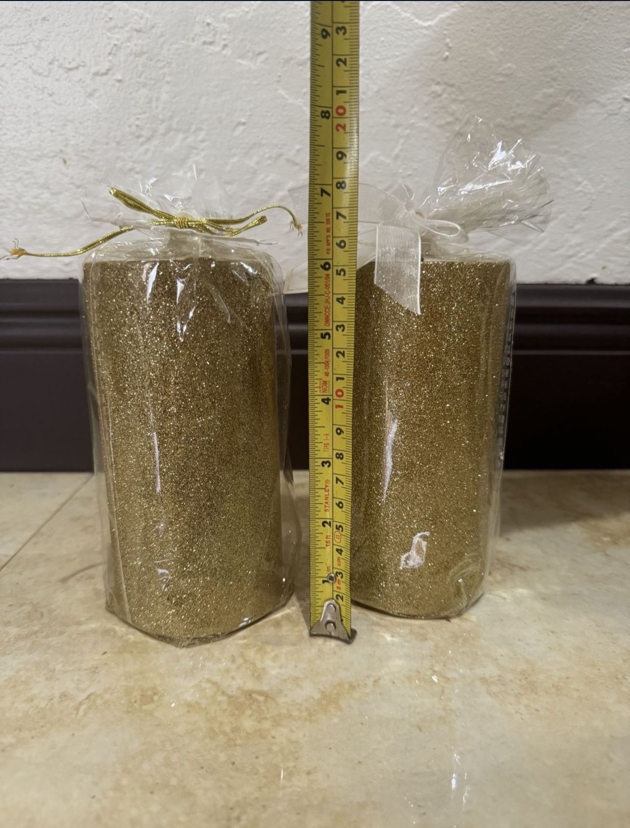 Real Gold Glitter Candles 