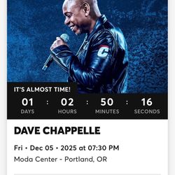 Dave Chappelle Tickets Front Row 100 Level.