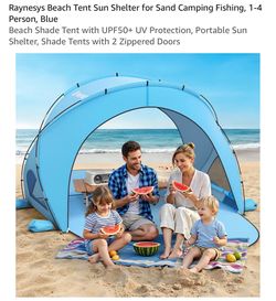 Beach Tent & Sun Shelter, Blue, 1-4 Person